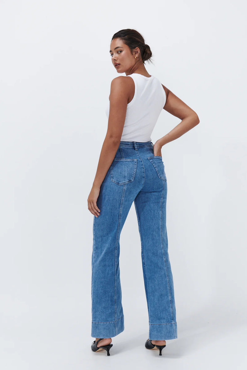 Freya Plait Pocket Jean - 70s Blue main image 1