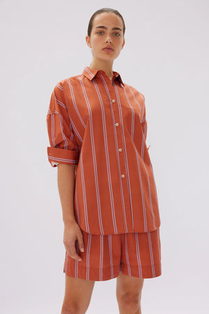 Chiara Shirt Mid Length -Two Stripe