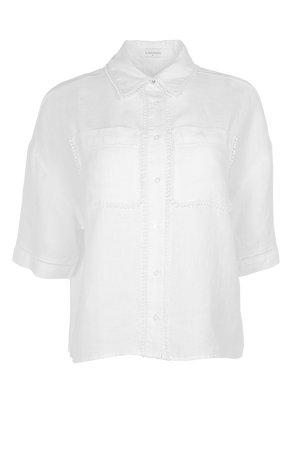 Pippa Linen Lace Shirt - Size XL