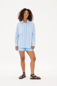 Chiara Classic Shirt - Striped Ink Blue/White