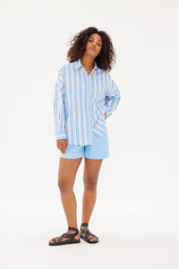 Chiara Classic Shirt - Striped Ink Blue/White