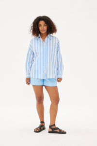 Chiara Classic Shirt - Striped Ink Blue/White