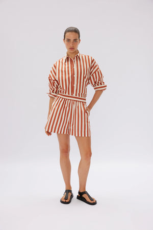 Chiara Shirt Classic - Stripe - Rust / Vanilla