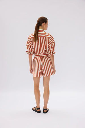 Chiara Shirt Classic - Stripe - Rust / Vanilla