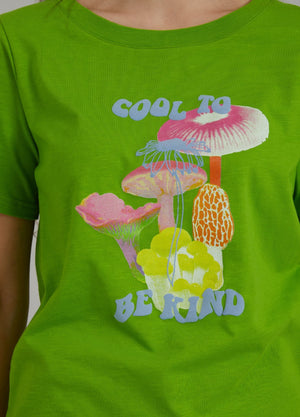 T-Shirt with Mushroom Print - Flashy Green - XS