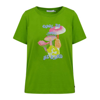 T-Shirt with Mushroom Print - Flashy Green - XS