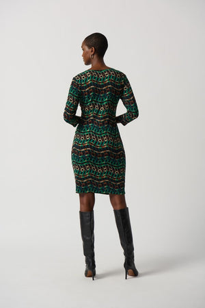 Geometric Print Wrap Dress 233306