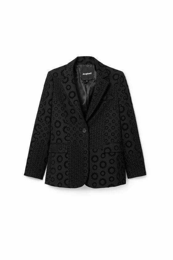 Geometric Flocked Blazer