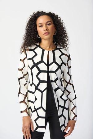 Laser-Cut Leatherette on Mesh Jacket -M