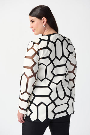 Laser-Cut Leatherette on Mesh Jacket -M