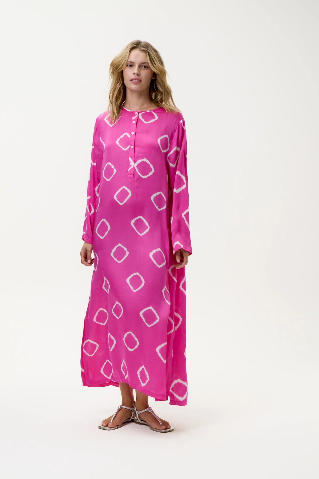 Llew Maxi -Atlas-Cupro-Hot Pink Dress