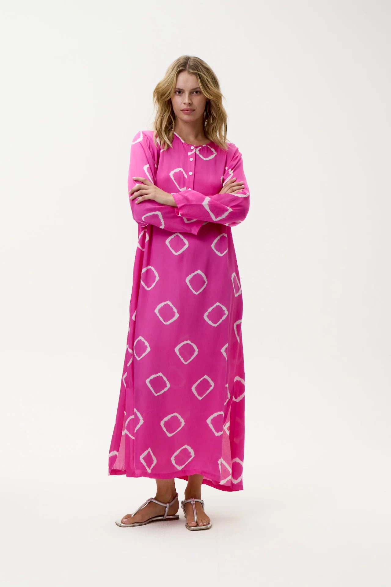 Llew Maxi -Atlas-Cupro-Hot Pink Dress