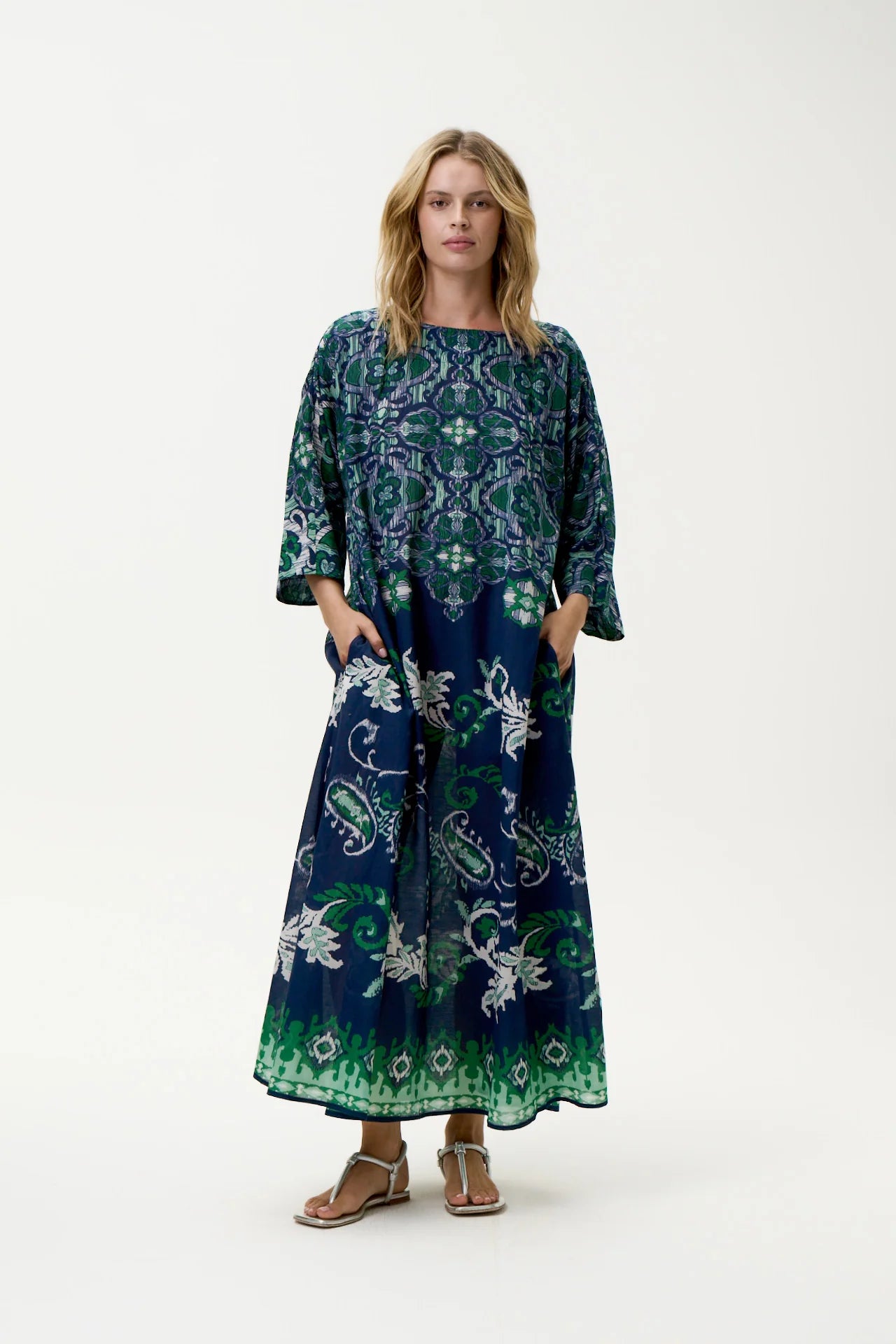 Jackie Print-Isola-Sushi Voile-Navy/Green Dress
