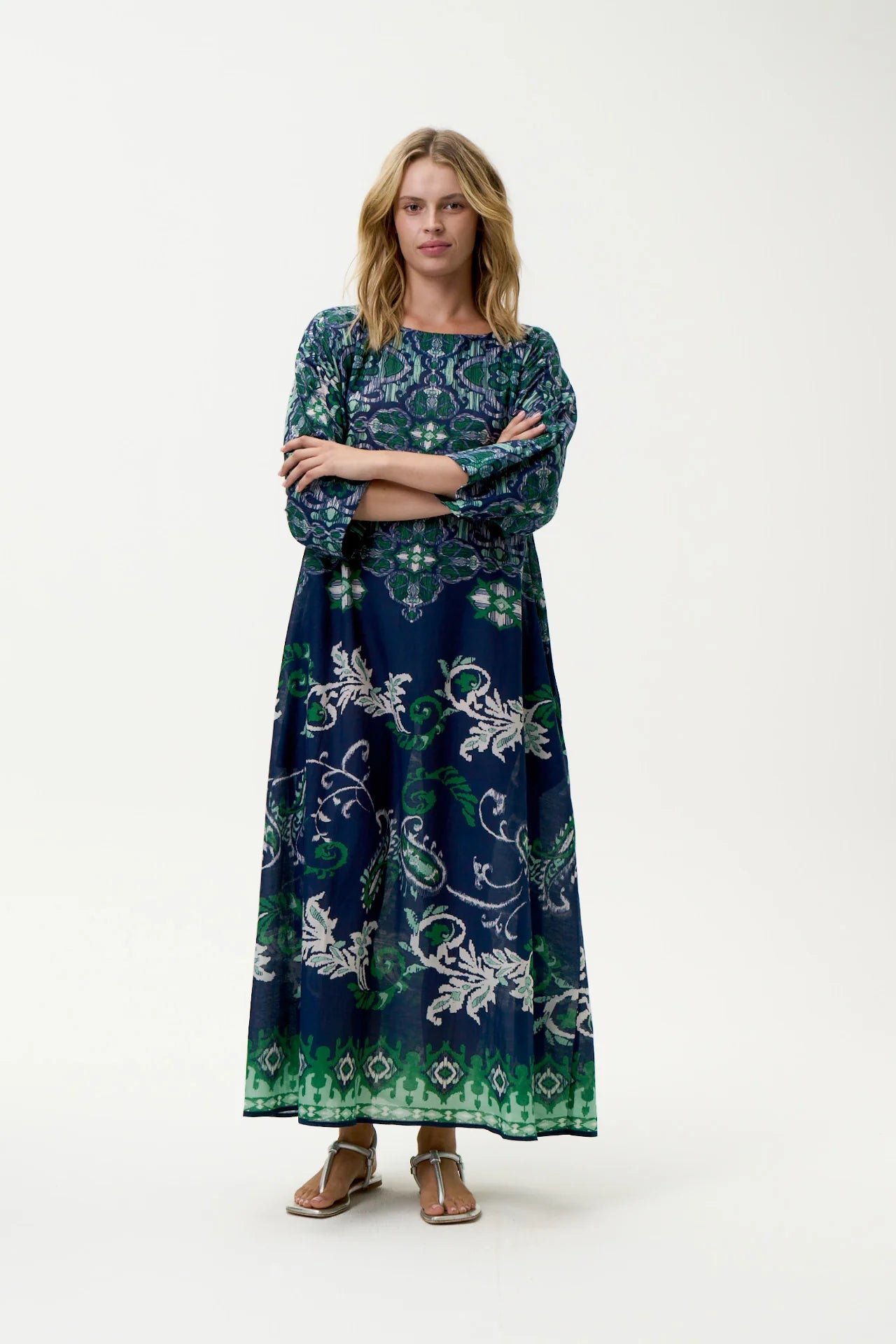 Jackie Print-Isola-Sushi Voile-Navy/Green Dress