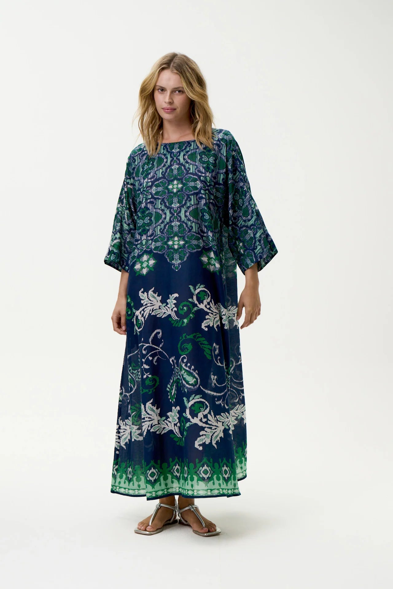 Jackie Print-Isola-Sushi Voile-Navy/Green Dress