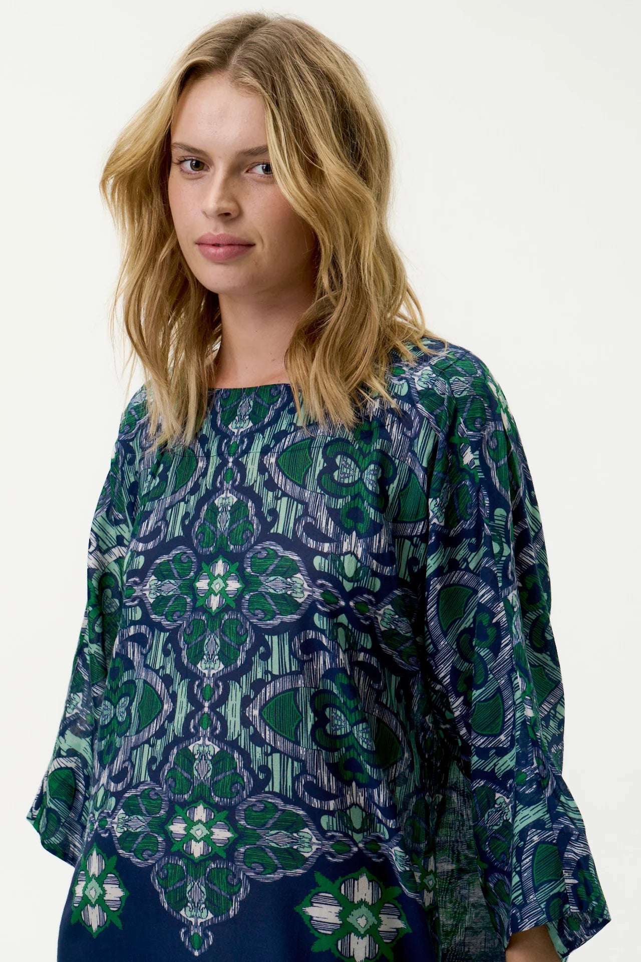 Jackie Print-Isola-Sushi Voile-Navy/Green Dress