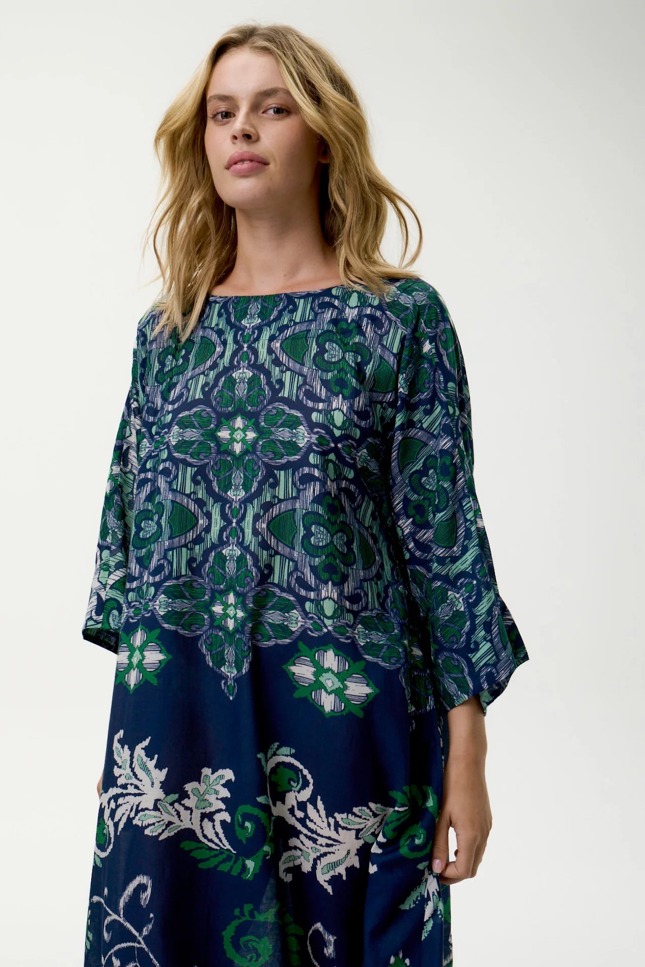 Jackie Print-Isola-Sushi Voile-Navy/Green Dress