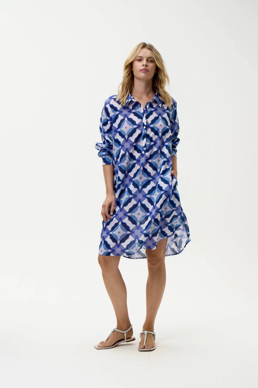 Middy Gilli-Floreat-Cotton-Blue Ikat