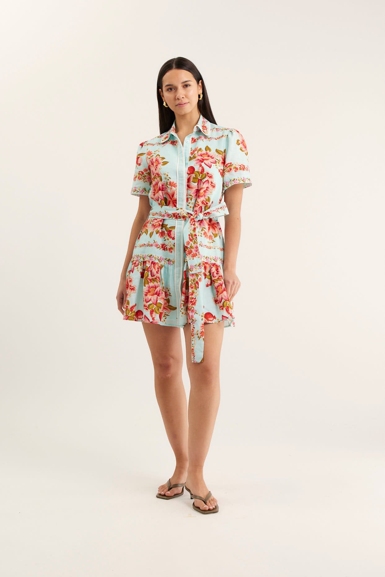 Renae Linen Dress in Portofino
