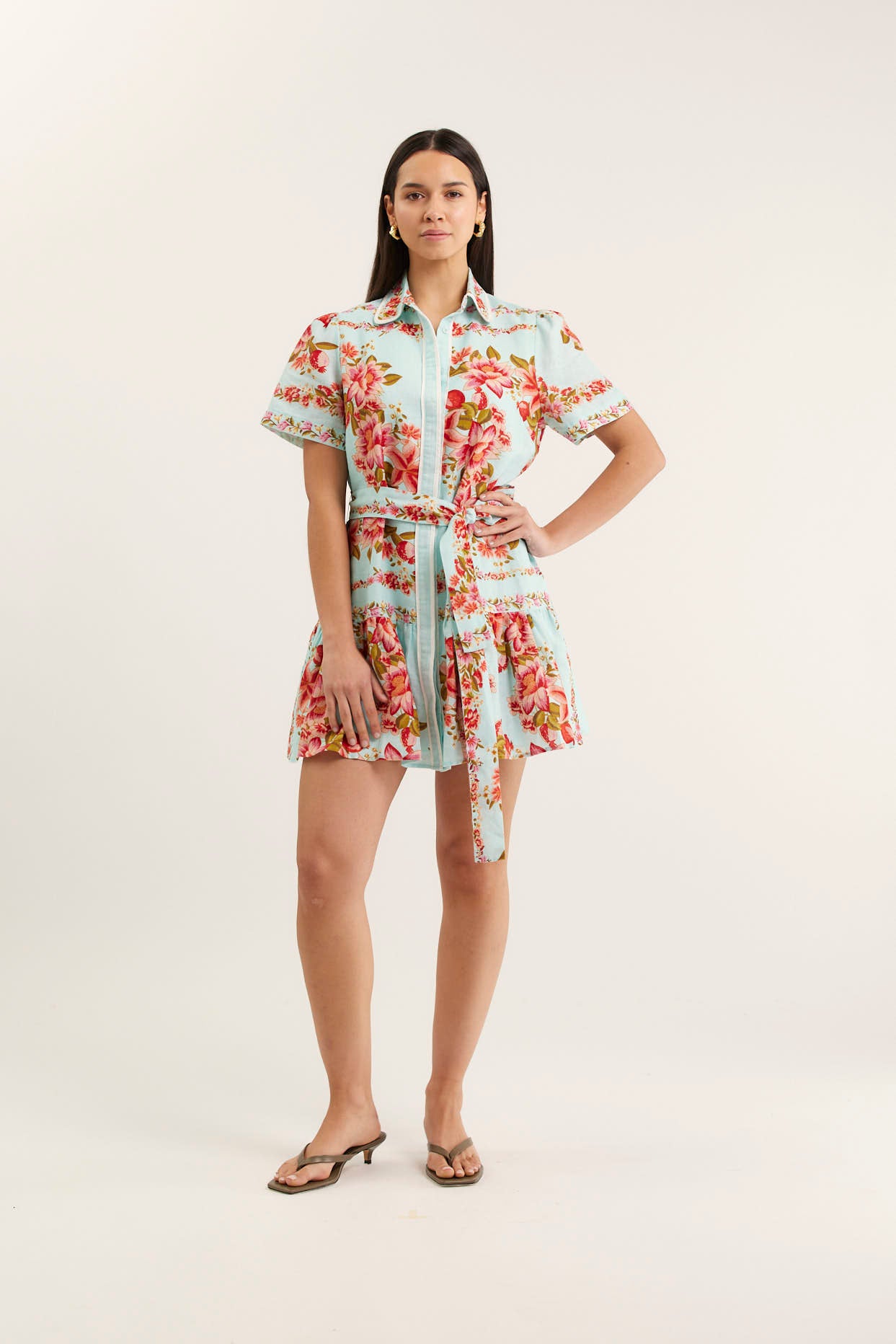 Renae Linen Dress in Portofino