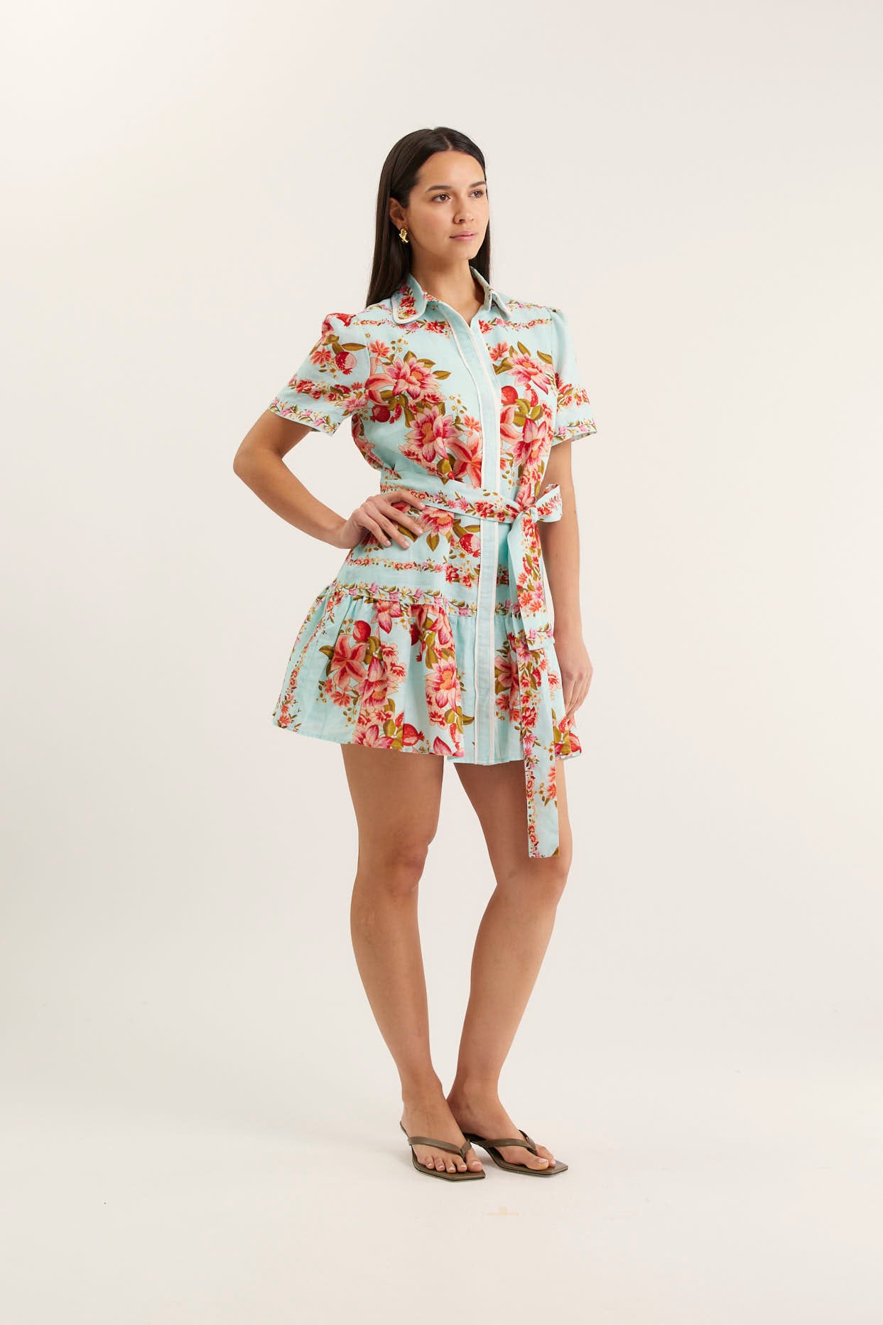 Renae Linen Dress in Portofino