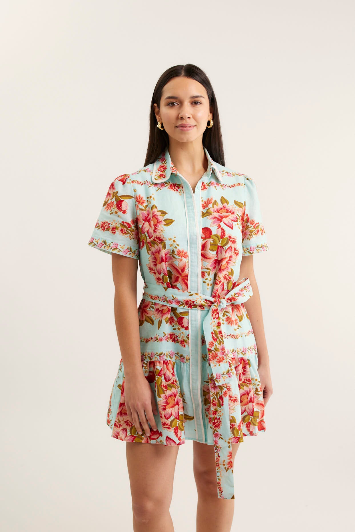 Renae Linen Dress in Portofino