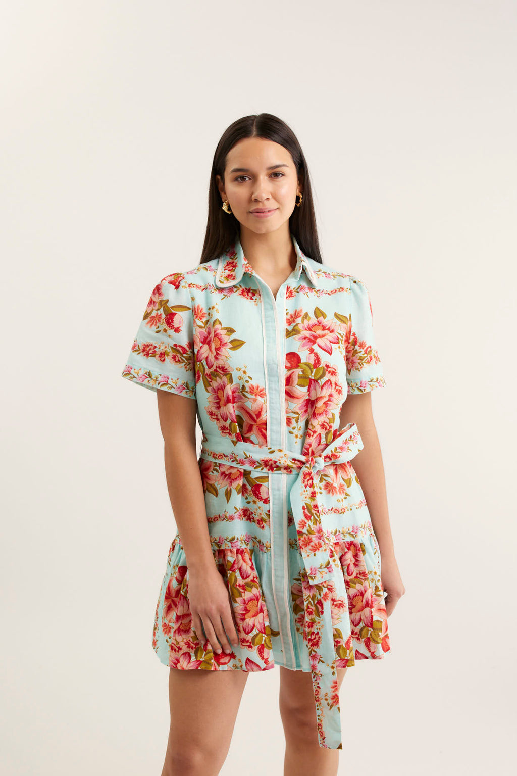 Renae Linen Dress in Portofino