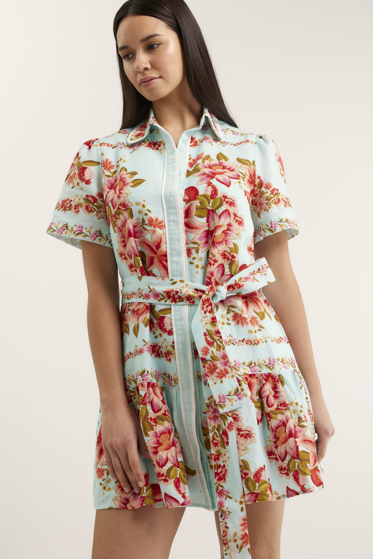 Renae Linen Dress in Portofino