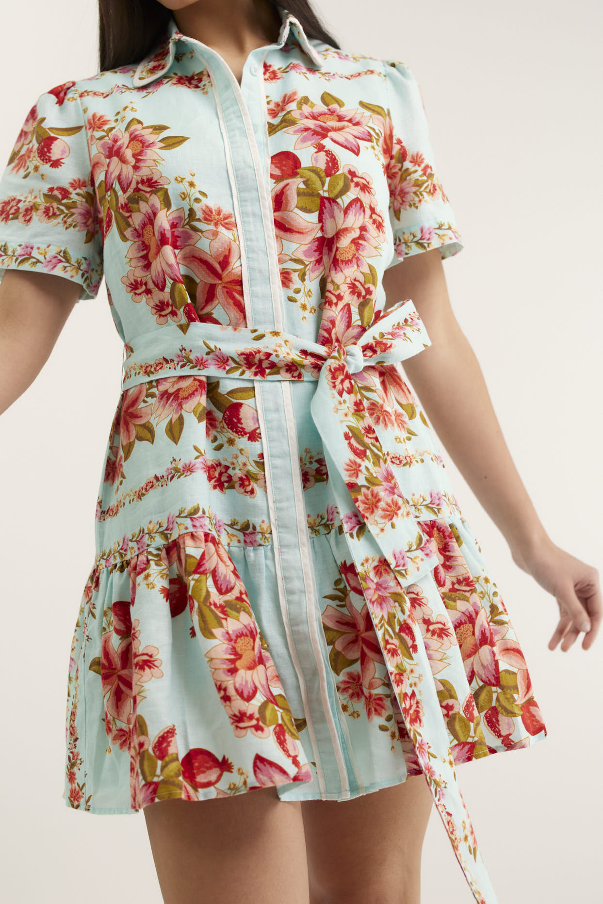Renae Linen Dress in Portofino