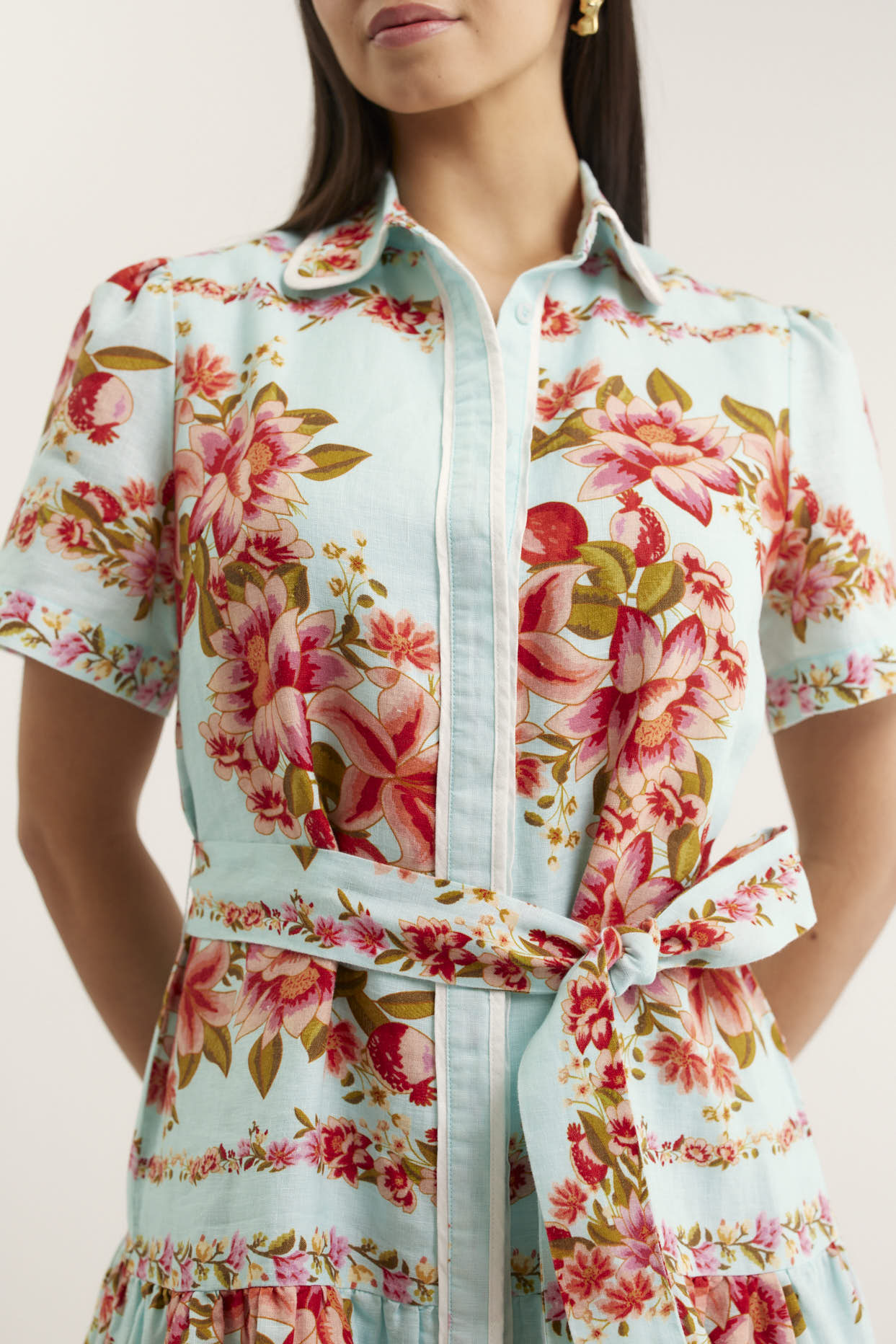 Renae Linen Dress in Portofino