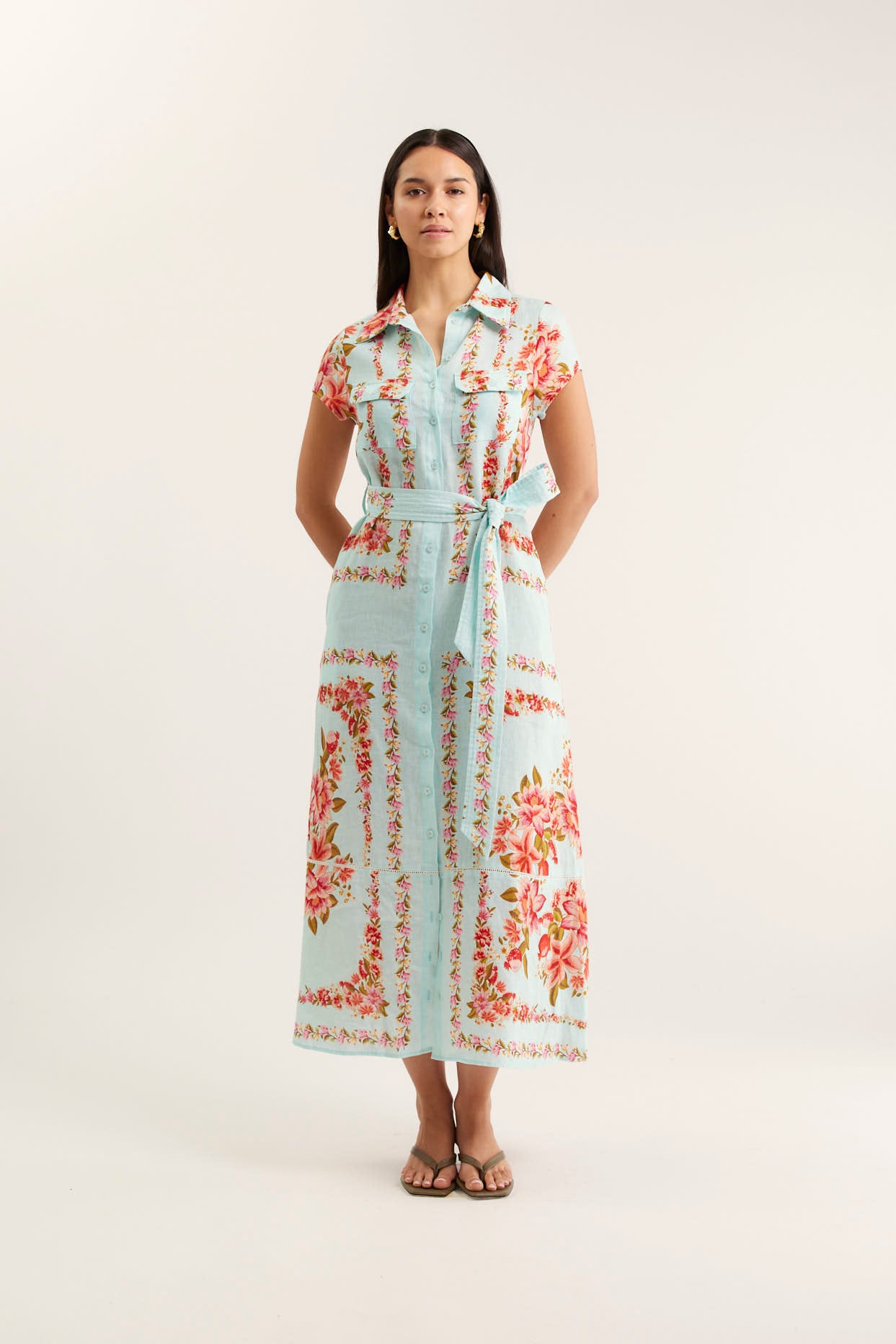 Estella Linen Dress in Portofino
