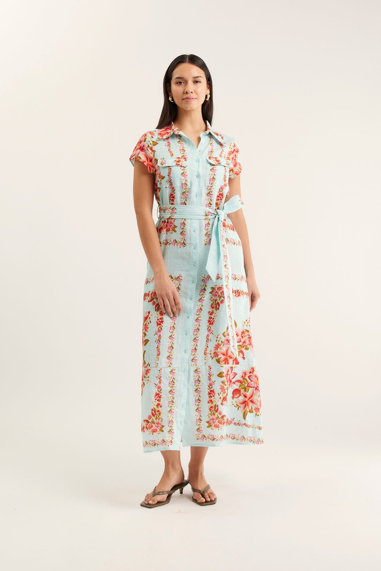 Estella Linen Dress in Portofino