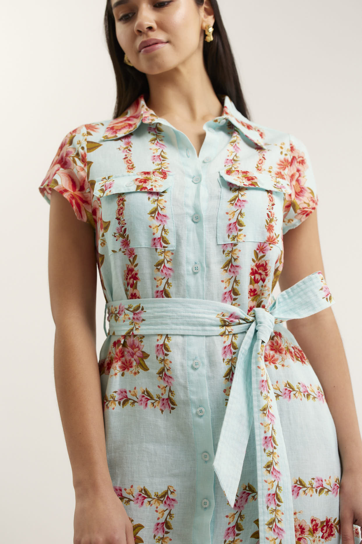 Estella Linen Dress in Portofino