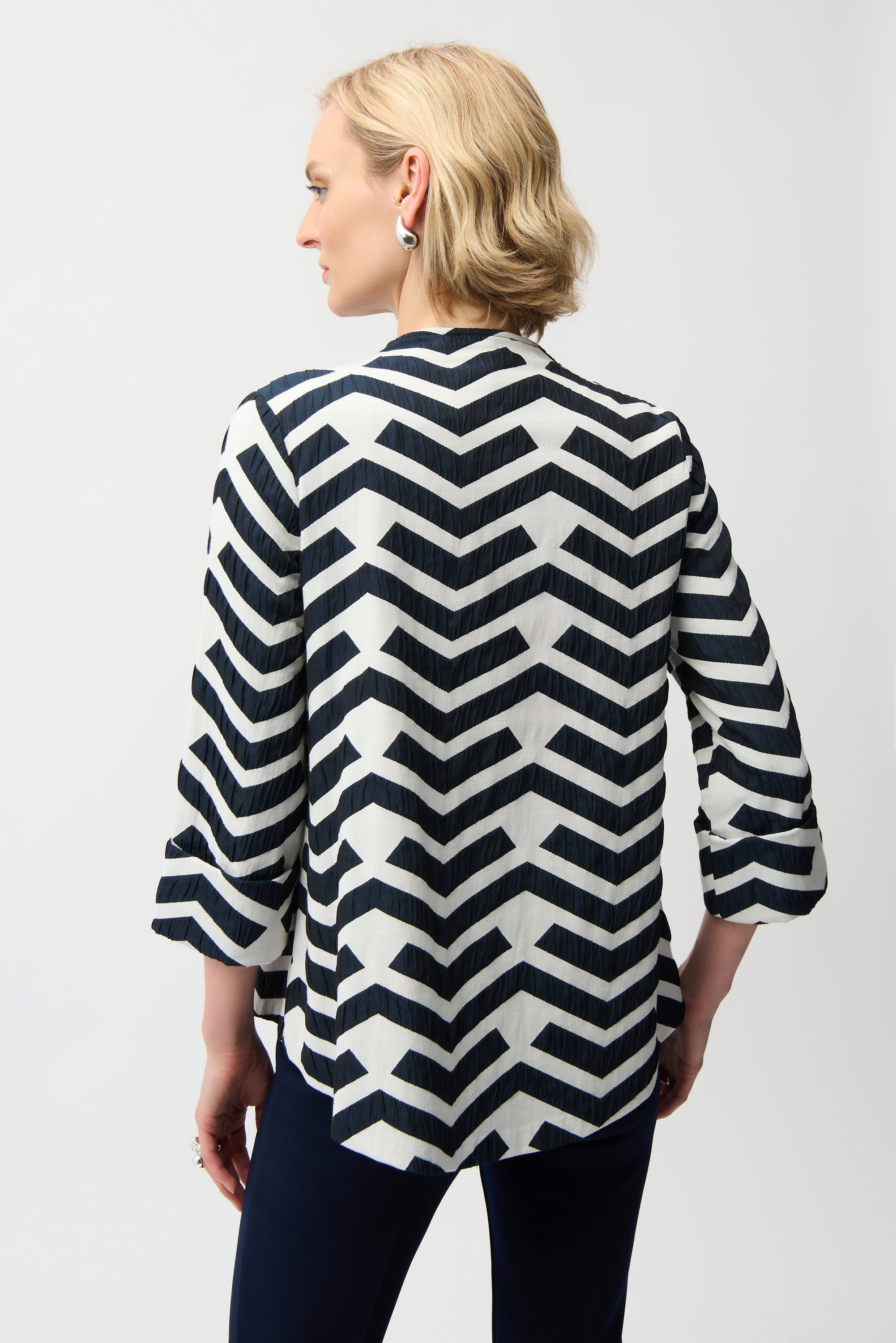 Geometric Jacquard Trapeze Jacket