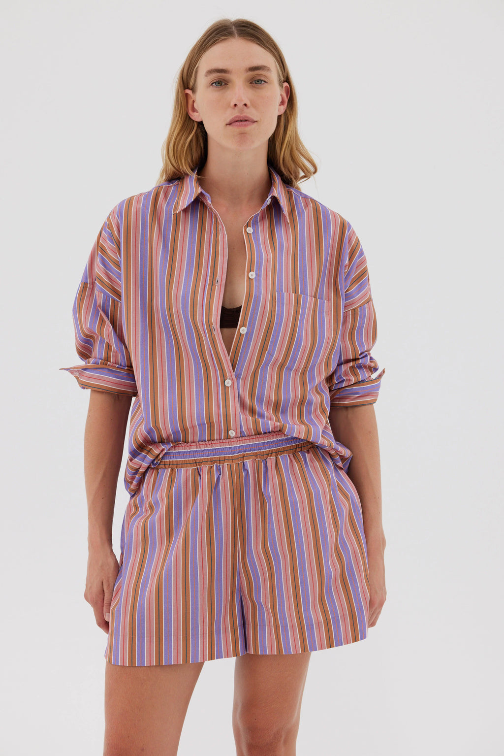 Chiara Classic Shirt - Multi Stripes -M