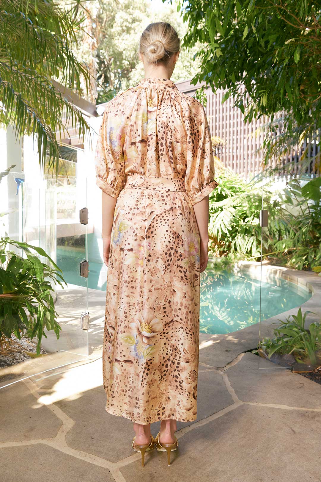 Taylor Cheetah Ankle Silk Dress