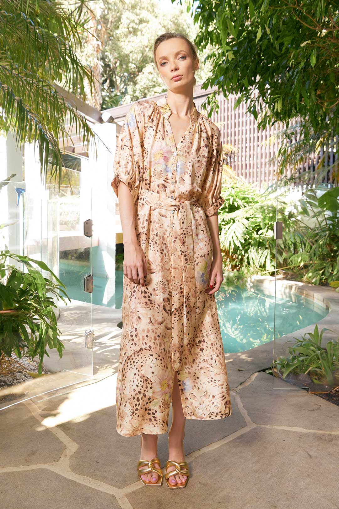 Taylor Cheetah Cotton Ankle Dress