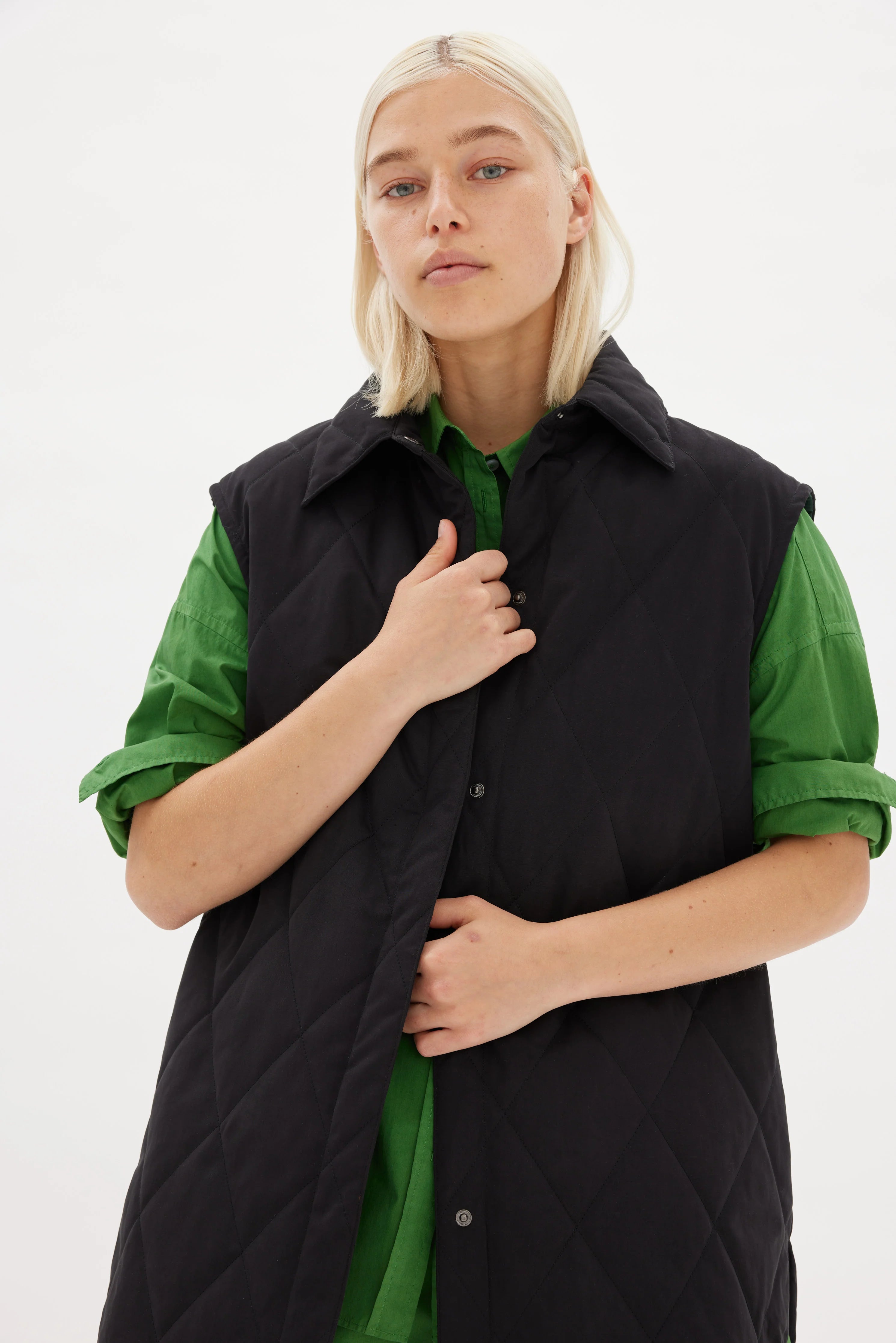 Parker Quilted Vest - Black - M