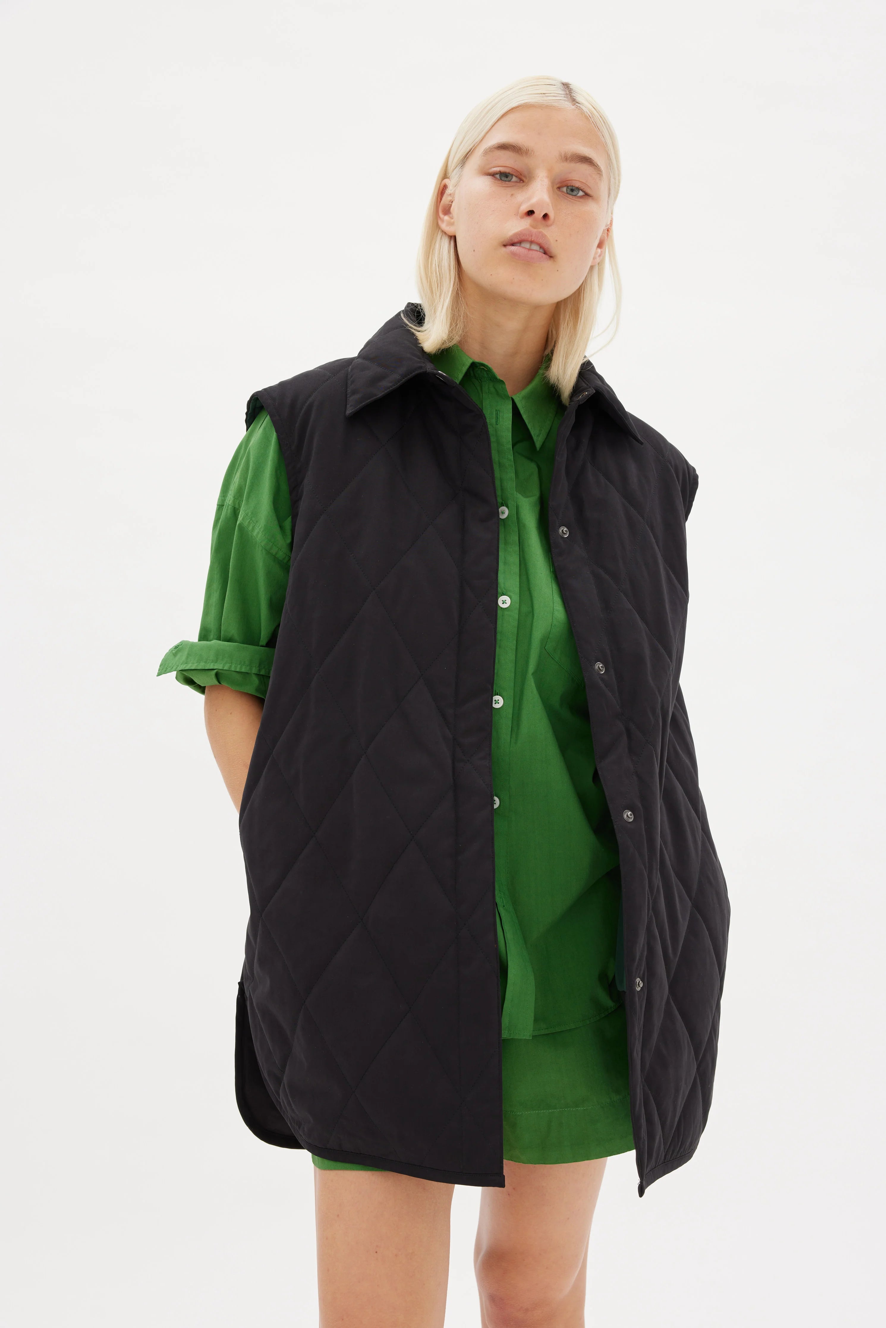 Parker Quilted Vest - Black - M