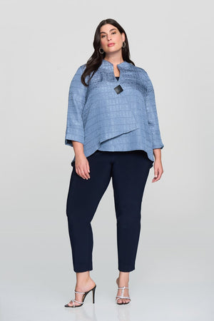 Textured Woven Jacquard Swing Jacket - Serenity Blue