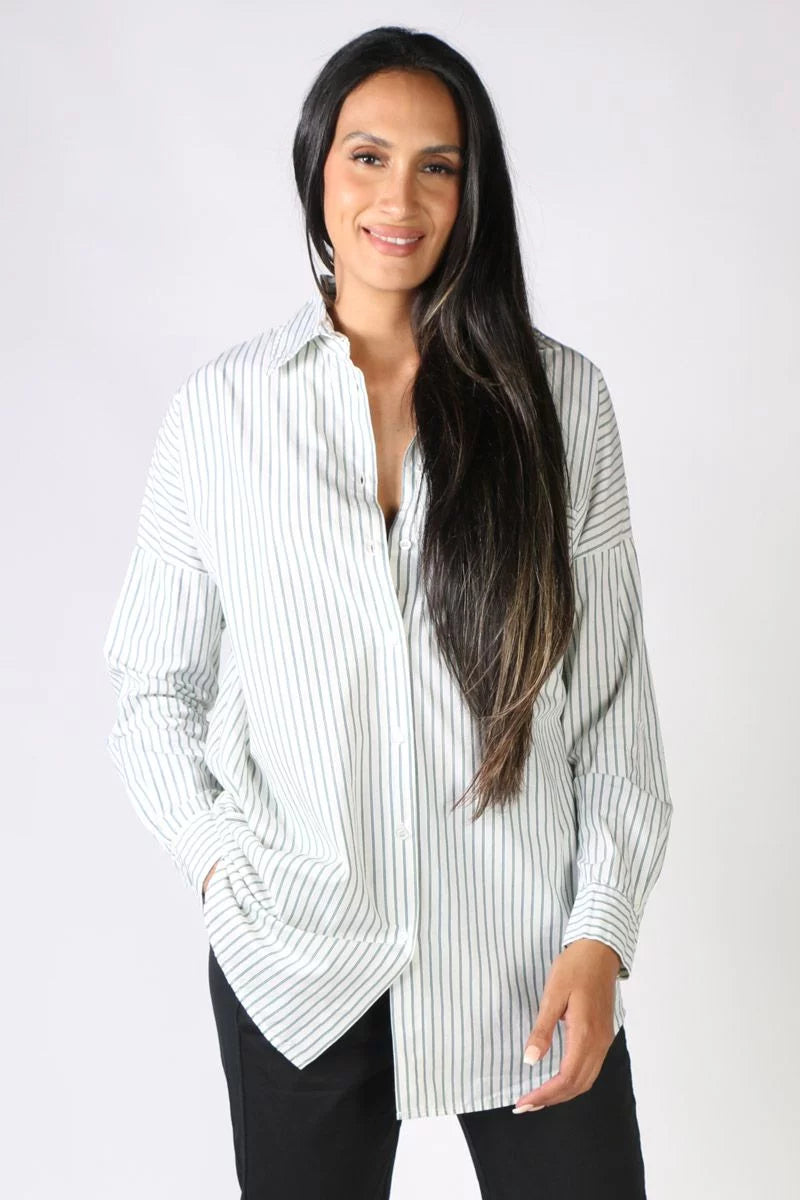 Donna Stripe Blouse - White