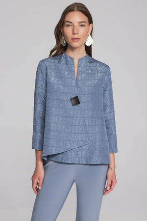 Textured Woven Jacquard Swing Jacket - Serenity Blue