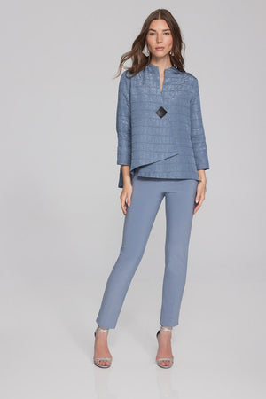 Textured Woven Jacquard Swing Jacket - Serenity Blue