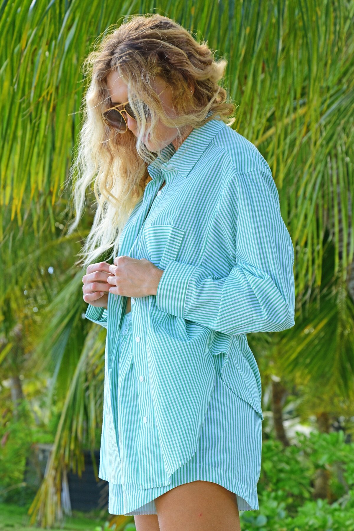 Just Casually Shirt - Green Stripe
