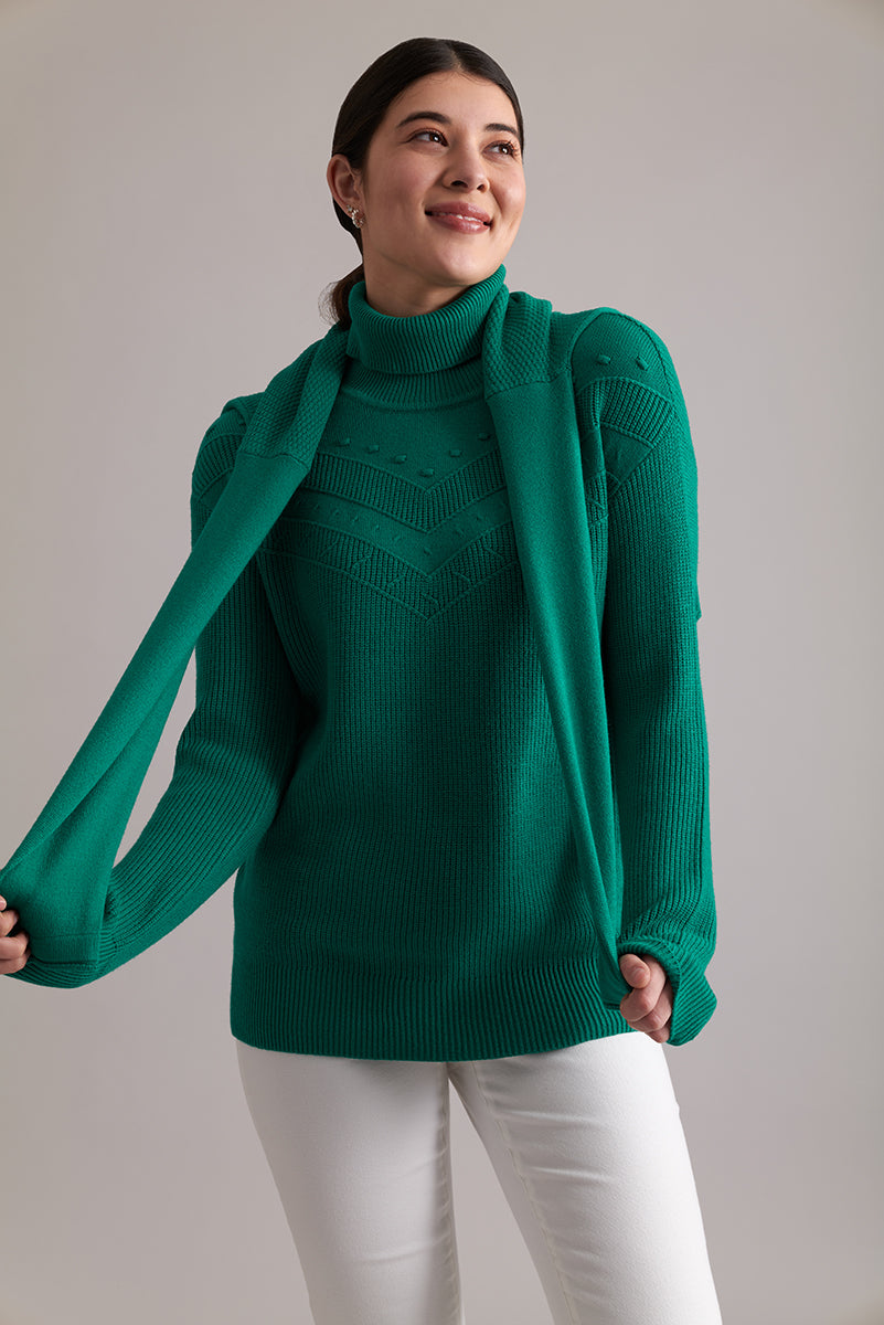 Stop Dot and Roll Sweater- Clover