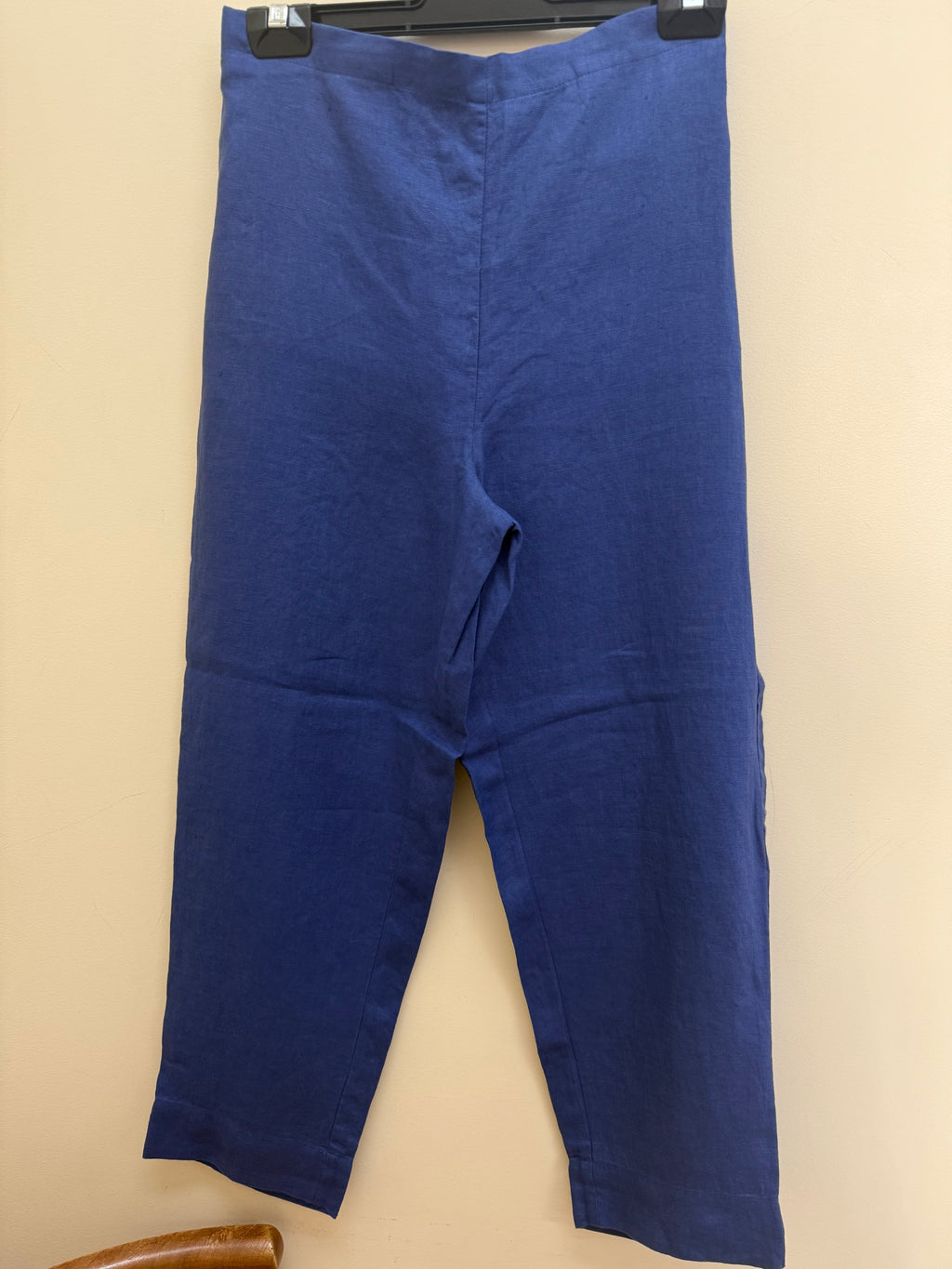 100% Linen 7/8 Flat Panel Pant in Denim