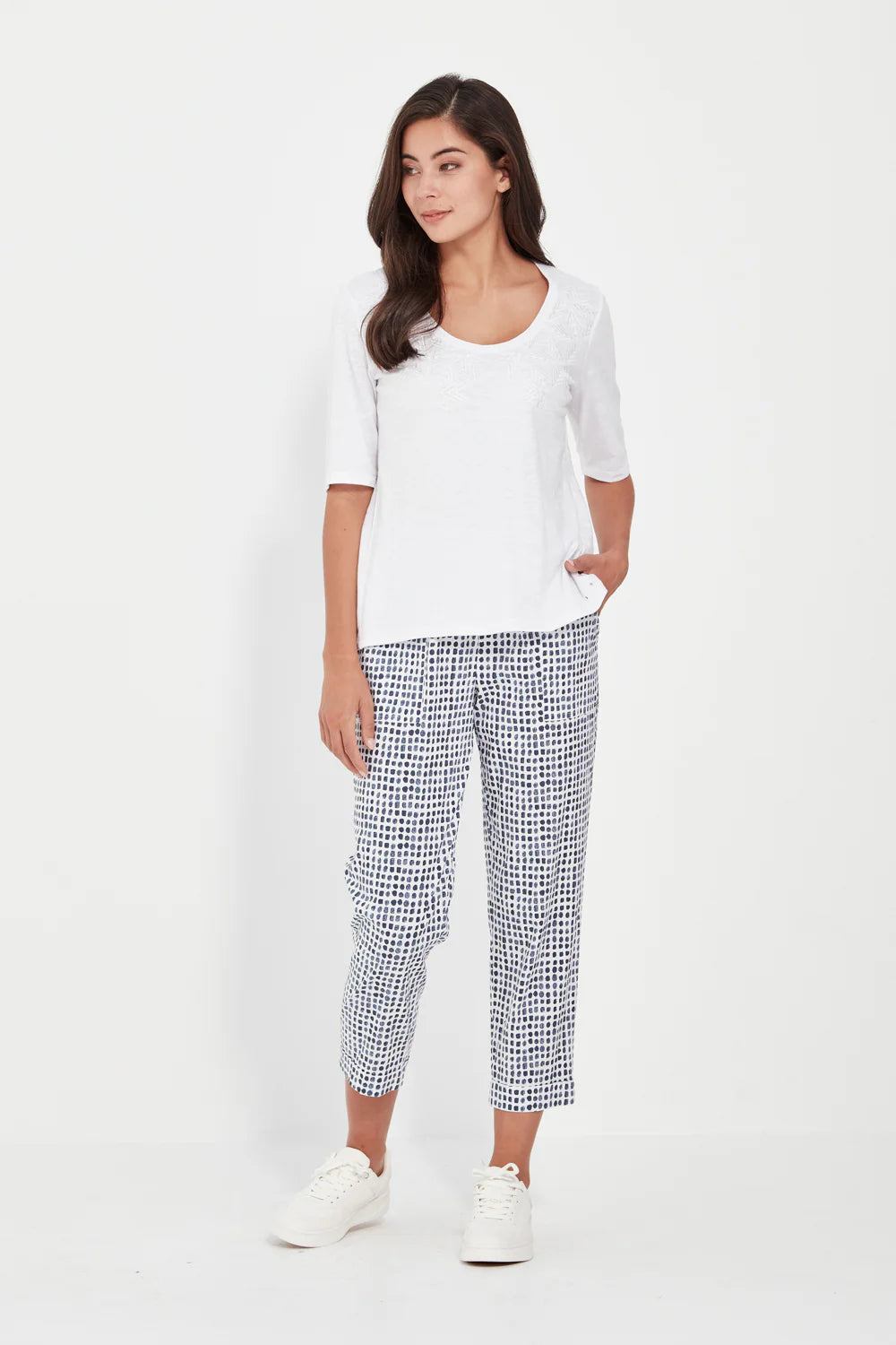 Acrobat Tile 7/8 Pant | Denim Print