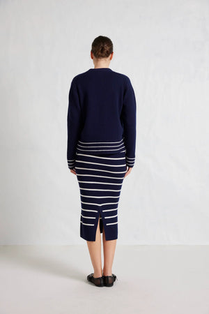 Mona Merino Skirt in Navy