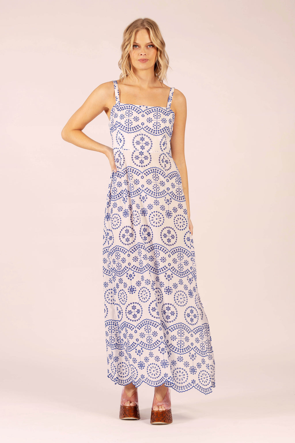 Cherish Scallop Dress | Blue Lace
