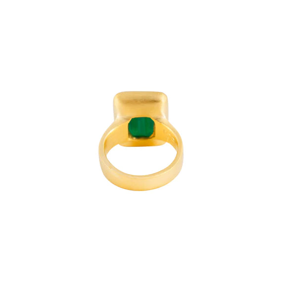 Green Agate Deco Cocktail Ring